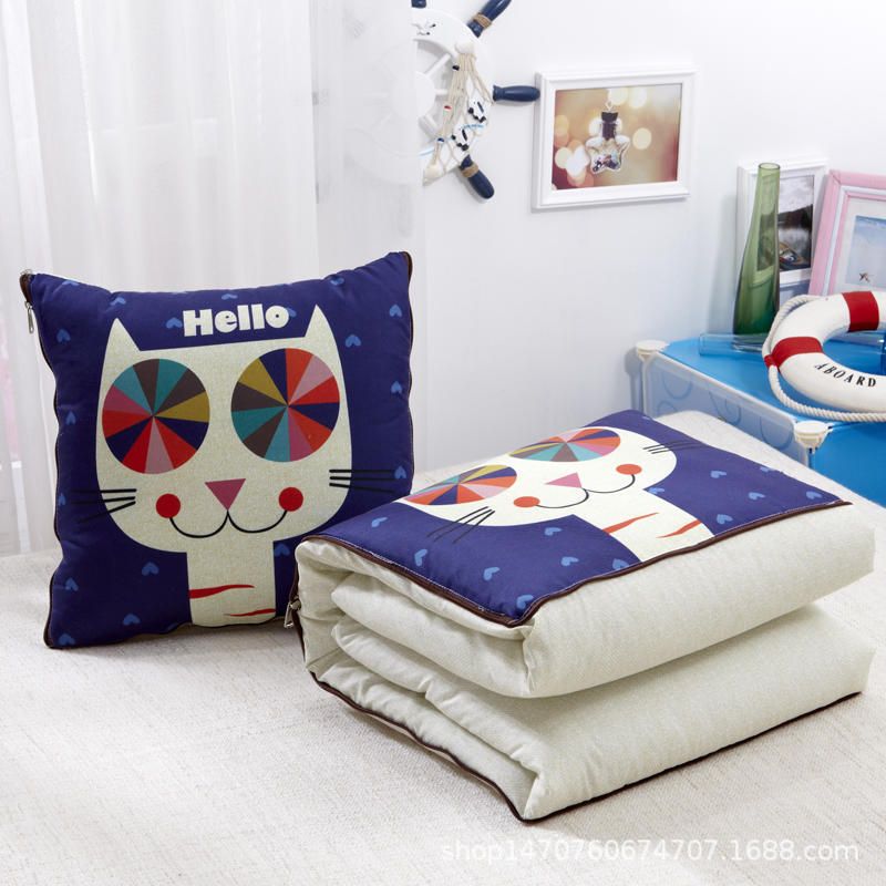 抱枕被子两用午休抱枕懒人夏空调被靠枕凉被靠垫汽车被被午睡