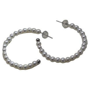《月白珍珠环》天然淡水珍珠大圈圈耳环钟楚曦同款大C圈纯银耳饰