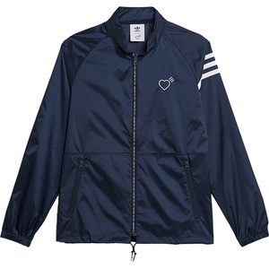 Adidas/阿迪达斯正品男士心型刺绣可收纳连帽运动夹克GM4256