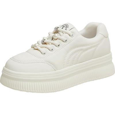 TATA/他她休闲厚底小白鞋