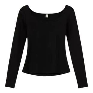 【现货】theBarnnet shell韩国小众一字肩内搭打底衫长袖修身T恤