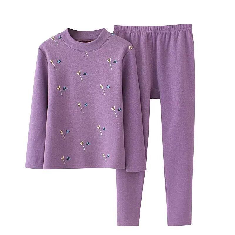 长袖印花加绒德绒秋衣秋裤