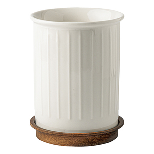 悠瓷简约浮雕筷子筒厨房筷子勺子收纳盒沥水陶瓷筷子笼个性收纳罐