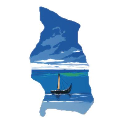 RETLPER反光车贴 原创 走出山洞 海边美景 汽摩防水平面装饰贴纸