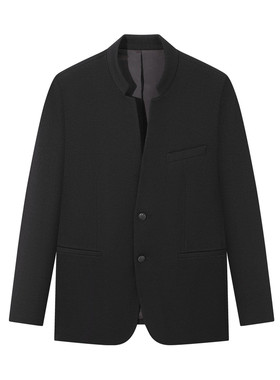 柒牌中华立领毛呢休闲西服