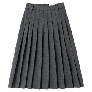 FANLE STUDIOS高智知识分子风 优雅显瘦加厚保暖羊毛老钱百褶中裙