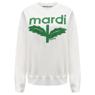 MardiMercredi小草字母印花双生叶卫衣男女同款情侣百搭宽松上衣