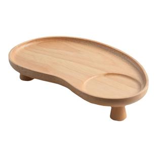 奶油风木制北欧创意收纳盘玄关民宿香薰托盘高脚装饰摆盘收纳盘