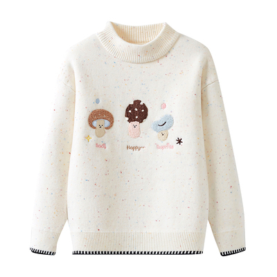 女童一体绒毛衣加绒加厚保暖