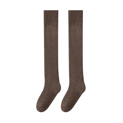 加绒加厚发热过膝袜女秋冬保暖