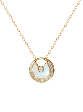 s925纯银圆牌项链女轻奢小众贝壳