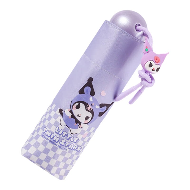 正版库洛米凯蒂猫立体公仔头五折晴雨伞手动高颜值夏季防晒遮阳萌