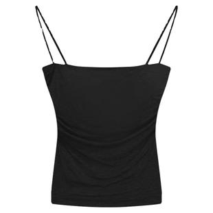 辣妹纯欲褶皱吊带背心女夏季细肩带内搭甜辣风无袖上衣外穿带胸垫