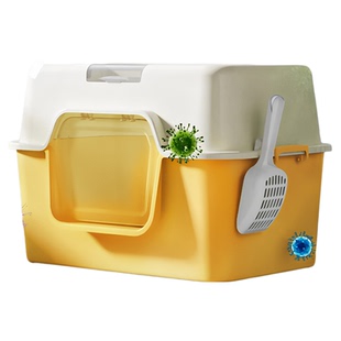 特大宠物猫砂盆防臭全封闭超大号防溅和猫窝一体式双层杀菌集装箱