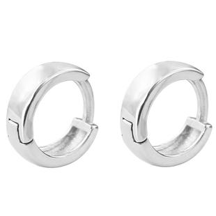999纯银光面耳圈女足银耳环简约小巧迷你耳骨扣精致圆圈银饰耳钉