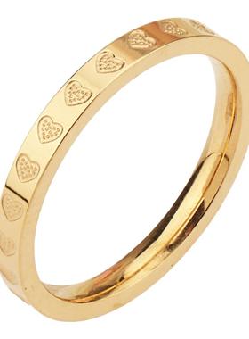 2025新款简约金色爱心戒指女时尚个性指环