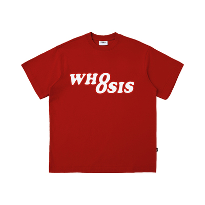 WHOOSIS（不知其名）幻影logo短袖 T恤新年红色春夏宽松型男女潮