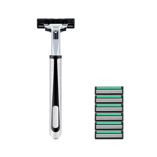 新进口刀片3层剃须刀手动刮胡刀片吉利三刀头胡子刀男刮脸刮头刀