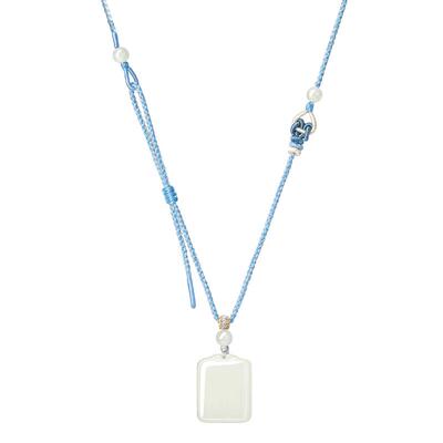 周大生和田玉平安无事牌吊坠男女