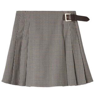 LILY BROWN2025秋冬新品高腰学院风简约百褶A字短裙裤LWFP254178