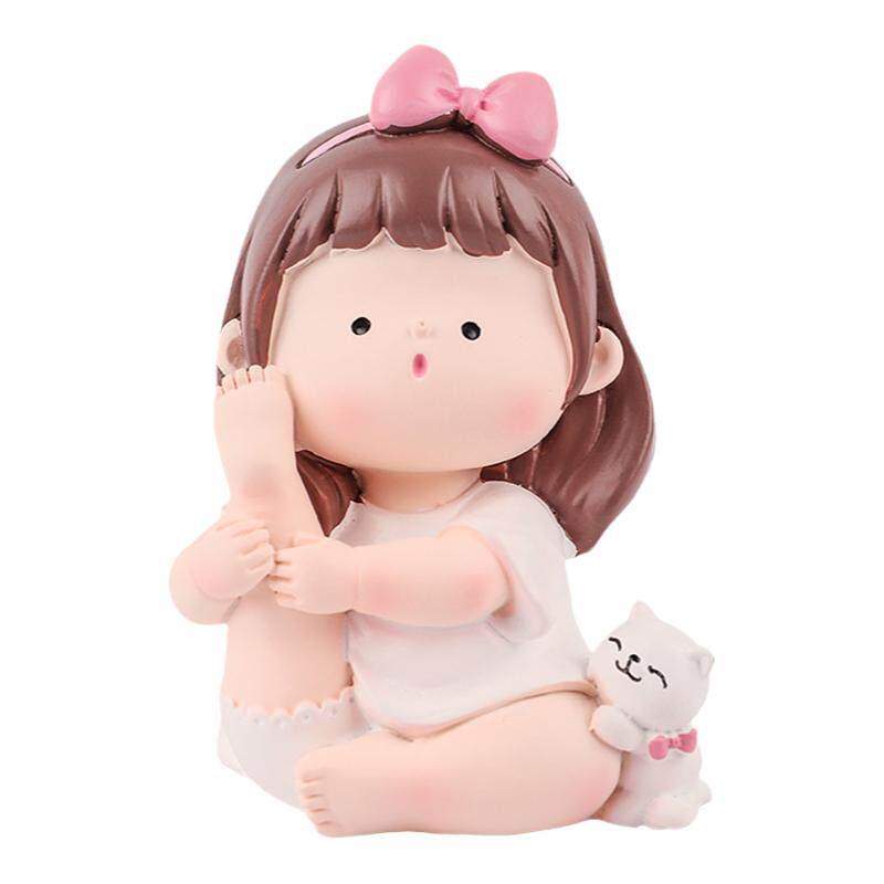 创意瑜伽造型女孩治愈系桌面摆件