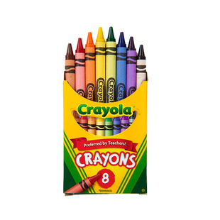 绘儿乐Crayola8色彩色儿童蜡笔易握实心耐用丝滑老师推荐经典色