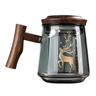 轻奢玻璃水杯办公室泡茶杯茶水分离杯子男玻璃杯实用伴手礼送长辈