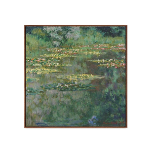新品莫奈《睡莲池塘系列》版画欧式三联客厅装饰画沙发背景墙挂画