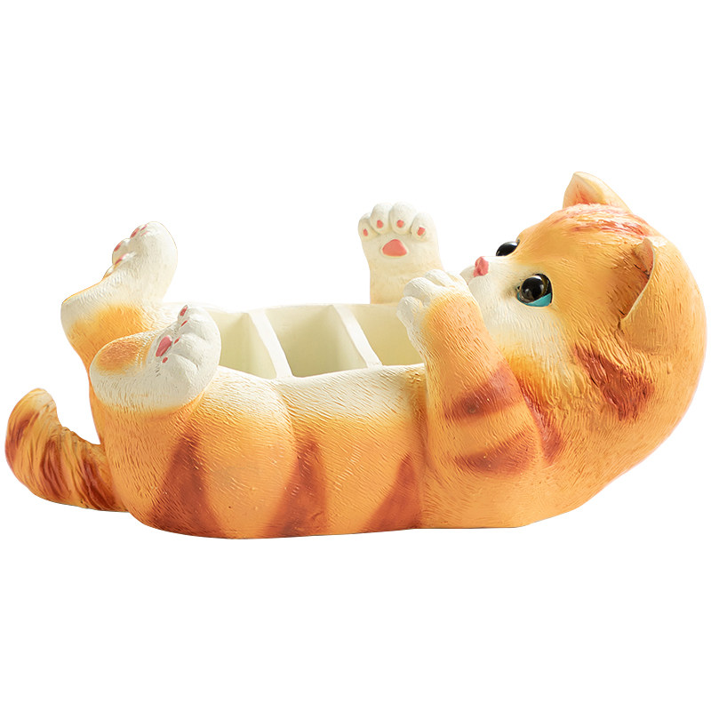 慧心巧聚猫咪手机收纳盒玄关客厅卧室摆件家居装饰品茶几创意摆设