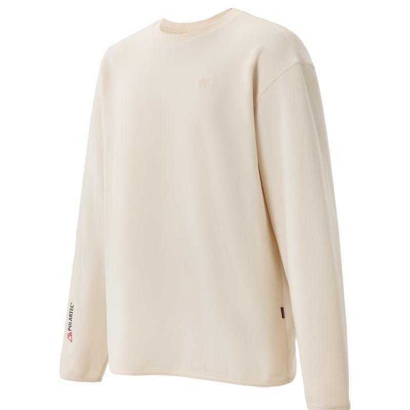 KOLON SPORT可隆男女同款薄抓绒长袖T恤春秋冬刺绣宽松圆领上衣