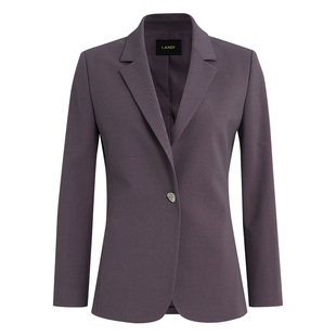 [高能衣橱]LANDI蓝地海葵紫含羊毛收腰西装外套女套装秋冬新品