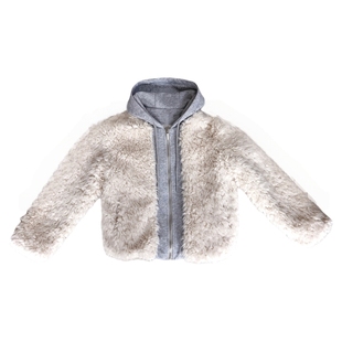 假两件连帽气质毛毛短外套女温柔风独特漂亮的初冬显瘦高级感外套