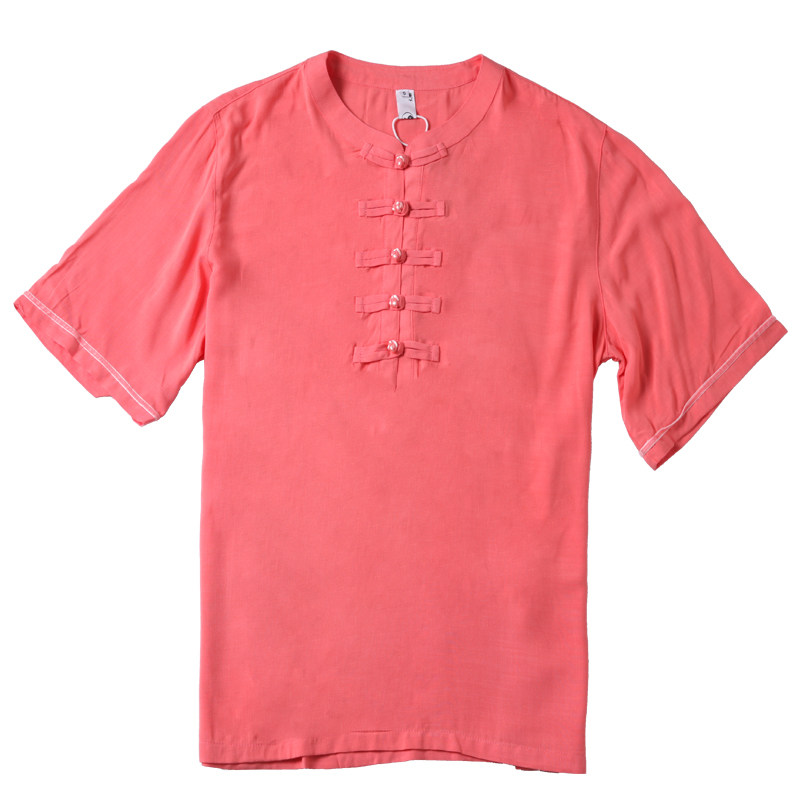 夏季短袖春秋亚麻棉中年太极服