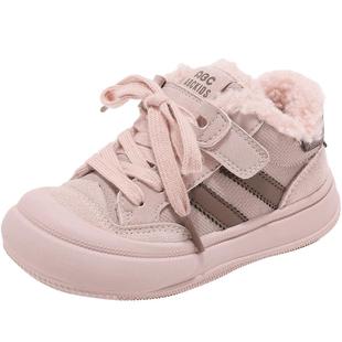 Abckids童鞋儿童保暖运动鞋冬季男童加绒加厚板鞋秋冬女童二棉鞋