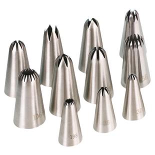 不锈钢裱花嘴5齿6齿8齿10齿18齿大中小号花嘴雪顶曲奇奶油挤花嘴