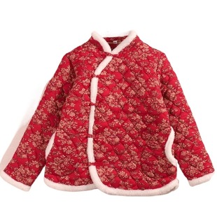 过年棉服冬中国加厚棉袄女装复古妈妈东北旗袍棉衣外套中老年大花