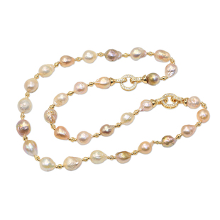 天然异形珍珠项链混彩珍珠手链锁骨链巴洛克不规则珍珠项链女毛刺