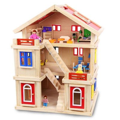 木制儿童大房子别墅diy玩具屋