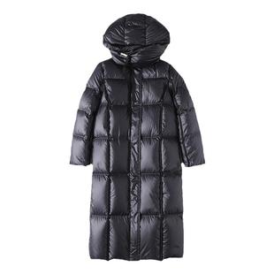 高端品牌羽绒服女2026新款冬季时尚大红色收腰修身加厚连帽中长款