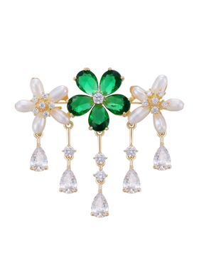 Cardijin花朵流苏胸针高档女时尚精致设计感胸花西服外套别针礼物