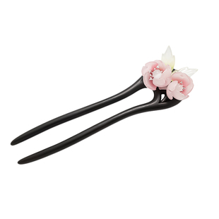 中式高档黑檀木U型发钗发簪子步摇盘发马面裙新款头花送礼发饰女