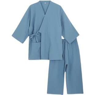 棉麻开衫泰式按摩服汗蒸服女7分裤洗浴足浴服男汤泉SPA桑拿服睡衣