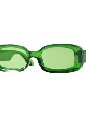 独特绿宝石色椭圆形前卫粗框墨镜