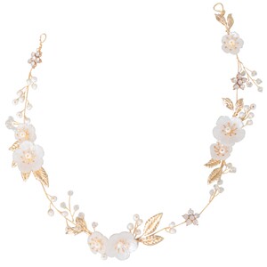 原创欧式仿贝壳软发带新娘简约气质花花旅拍头饰摄影跟妆造型发饰