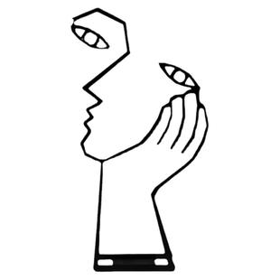 简约思考者铁艺办公室桌面摆件书房线条工艺品装饰书架摆设礼物