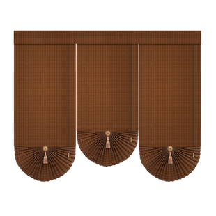 中式竹帘卷帘罗马扇形窗帘遮阳遮光防水防霉隔断商铺饭店装饰挂帘