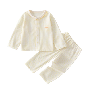 婴儿衣服夏季薄款纯棉a类夏天家居空调服小月龄宝宝睡衣分体套装