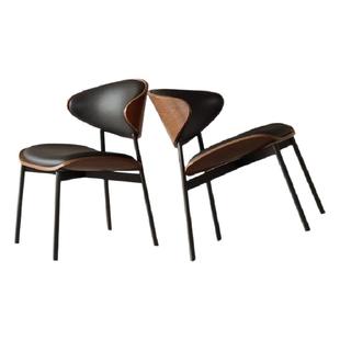 帕沙曼实木餐椅复古风家用软包靠背书桌椅意式极简餐桌椅子梳妆椅