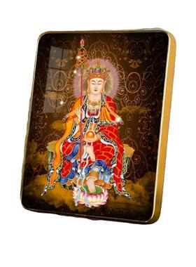 地藏菩萨高清画立架摆画摆台相框水晶版画结缘观音文殊药师佛画像