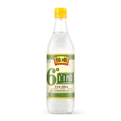 恒顺镇江6度白醋500ml酿造食用醋泡脚洗脸醋家用清洁多用途白醋